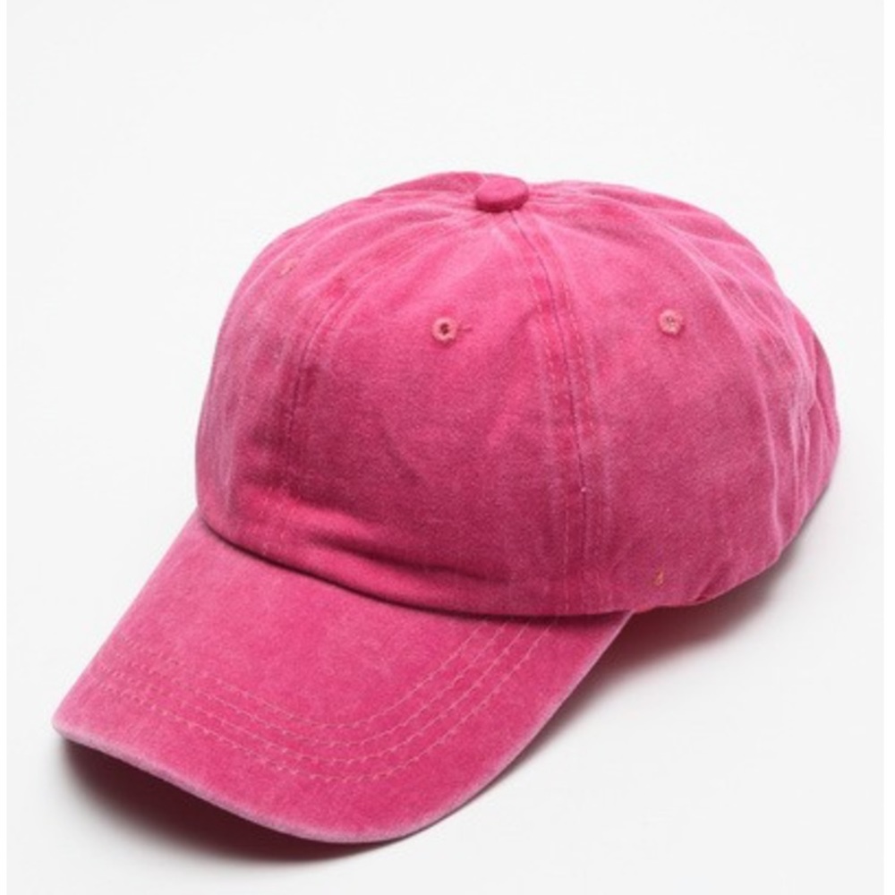 CLASSIC PLAIN VINTAGE WASHED BASEBALL CAP in  Washed Fuchsia